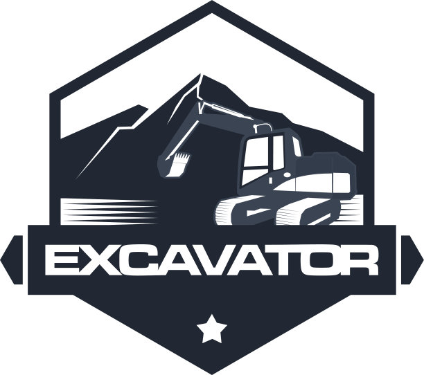 挖掘机标志设计概念图片下载