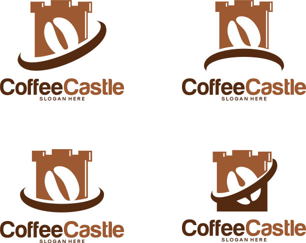 设定咖啡城堡标识设计概念咖啡图片下载