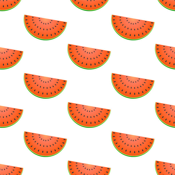 无缝模式与西瓜孤立在白色图片下载