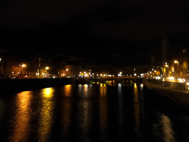 都柏林市中心的夜景图片下载