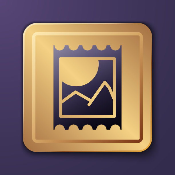 紫色LSD酸标记图标孤立在紫色上图片下载