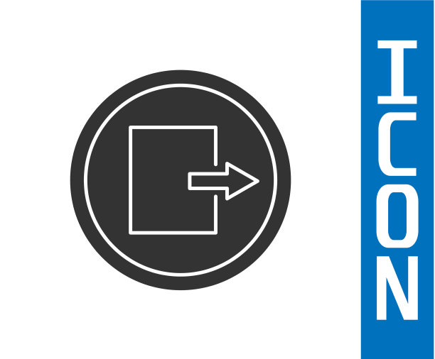 灰色消防出口图标隔离在白色背景图片下载