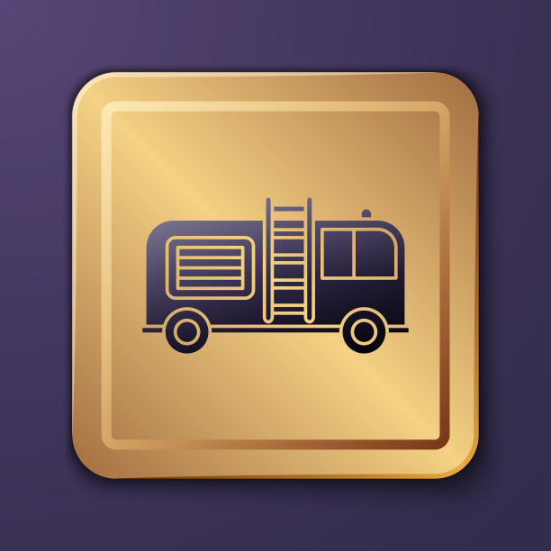 紫色消防车图标孤立在紫色上图片下载