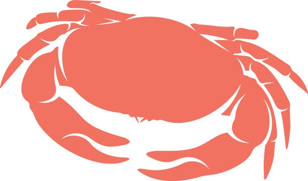 螃蟹标志设计模板剪影螃蟹标志图片下载