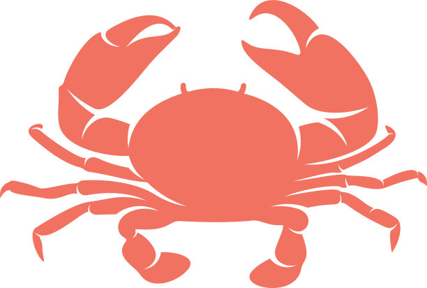 螃蟹标志设计模板剪影螃蟹标志图片下载
