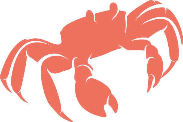 螃蟹标志设计模板剪影螃蟹标志图片下载