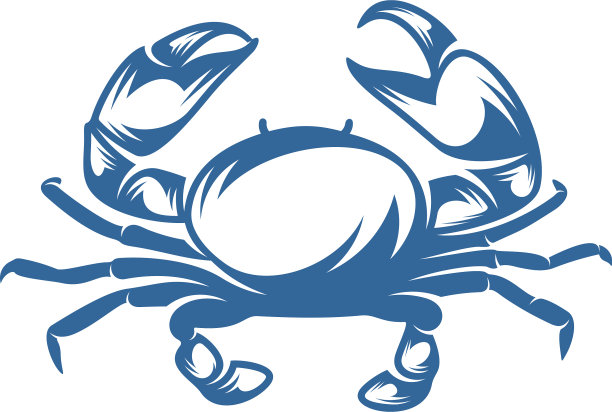 螃蟹标志设计模板剪影螃蟹标志图片下载