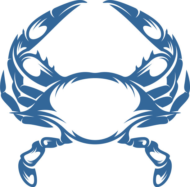 螃蟹标志设计模板剪影螃蟹标志图片下载