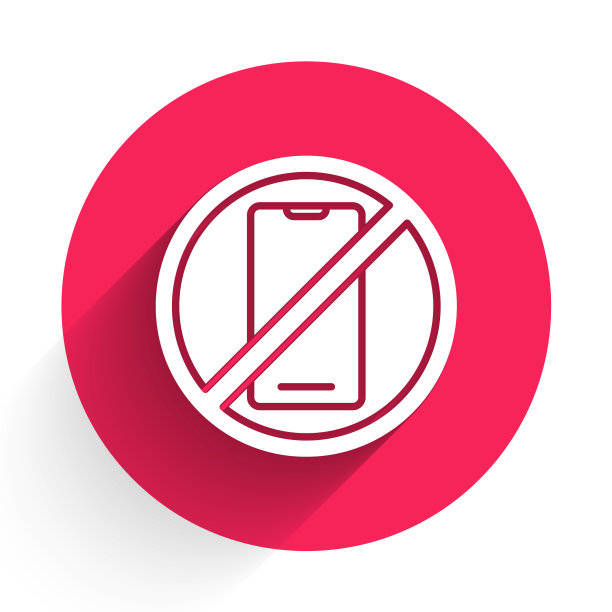 白色没有手机图标孤立与长影子图片下载