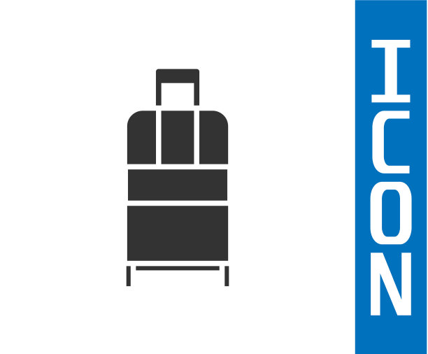 灰色旅行箱旅行图标孤立在白色图片下载