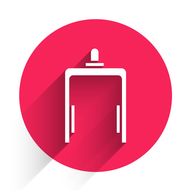 白色金属探测器在机场图标与隔离图片下载