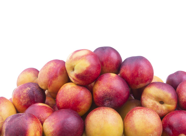 新鲜成熟的油桃分离图片下载