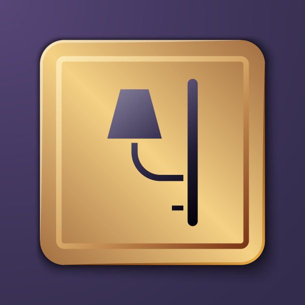 紫色壁灯图标孤立在紫色上图片下载