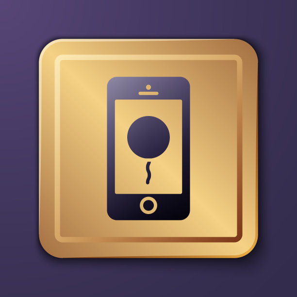 紫色手机，生日短信图标图片下载