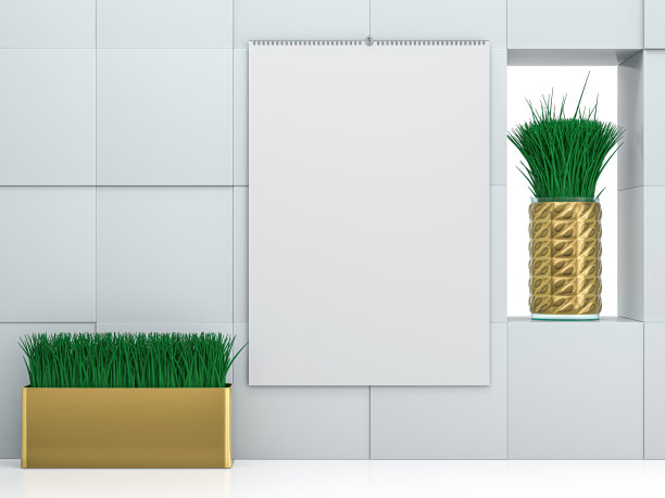 库存纸封面挂历。模型上的白色背景。3 d演示。图片下载