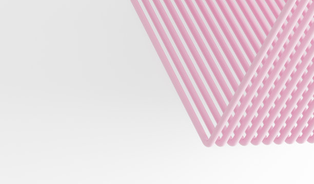 白色背景与粉红色抽象管，抽象背景与线，粉红色和白色条纹背景图片下载