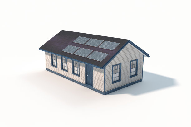 屋顶有太阳能板的房子图片下载