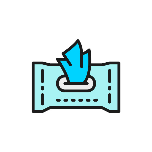 纸湿抹平彩色线条图标图片下载