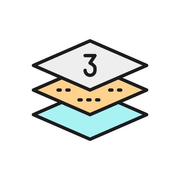 三层餐巾纸平色线图标图片下载