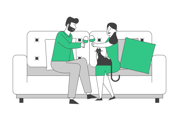 年轻相爱的夫妇花时间坐在家里图片下载