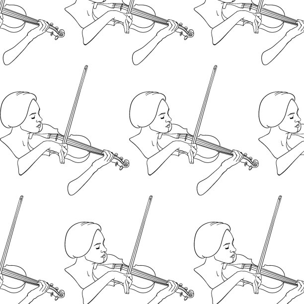 手绘图案与女人玩上图片下载