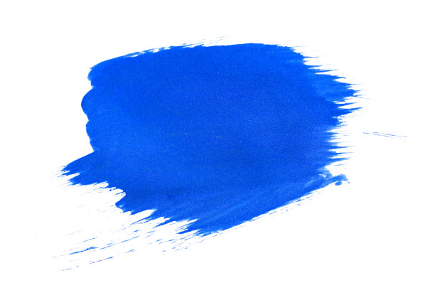 白色背景上的蓝色纹理涂料图片下载