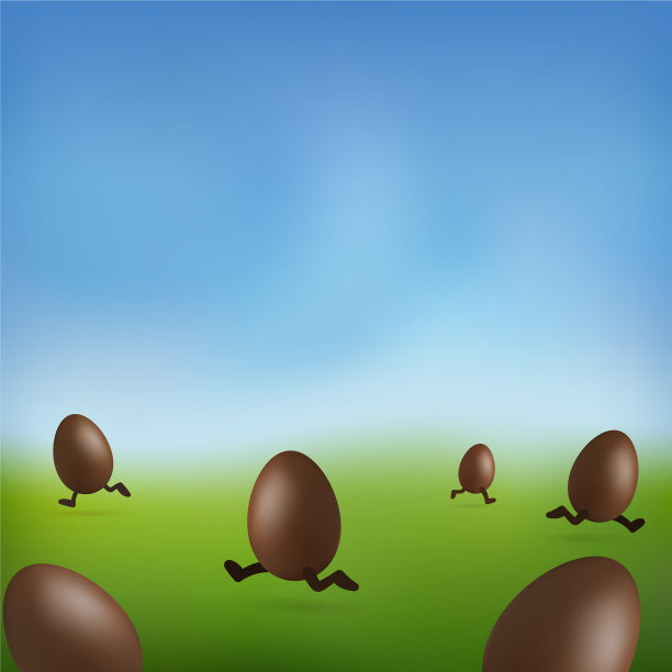 巧克力蛋3d复活节快乐棕色复活节图片下载