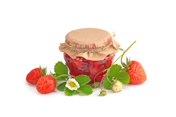 草莓酱和新鲜浆果。图片下载