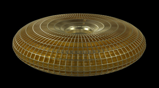 金色网格环面孤立在黑色背景图片下载