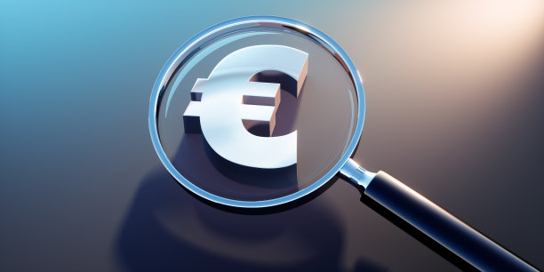 放大镜与欧元符号图片下载