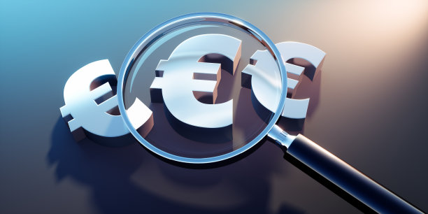 放大镜与欧元符号图片下载