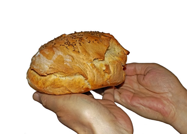 有人拿着刚烤好的面包图片下载