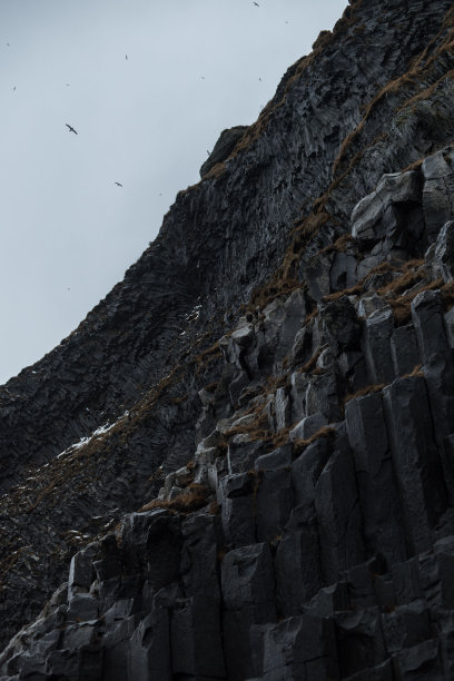 冰岛黑沙滩悬崖的肖像图片图片下载