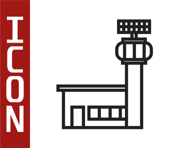 黑线机场控制塔图标隔离图片下载