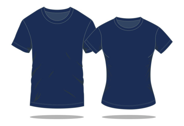 男人和女人海军t恤情侣矢量模板图片下载