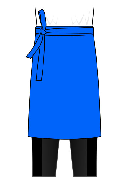 蓝色厨师腰半围裙矢量模板图片下载