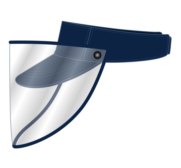 海军蓝遮阳帽帽与塑料透明面罩为模板矢量。图片下载