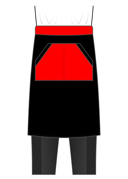 厨师腰半围裙设计与黑色/红色矢量图片下载