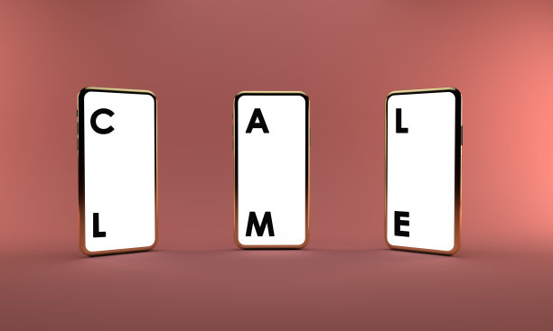 3d渲染手机模型的广告。三维演示图片下载