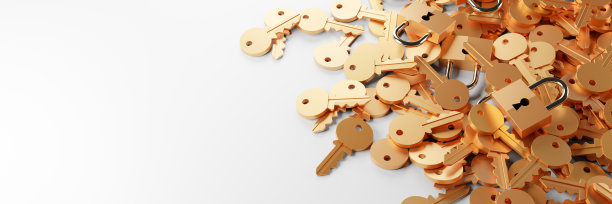 无限钥匙的挂锁，问题的隐喻，解决方案和风险管理;原来的3 d渲染图片下载