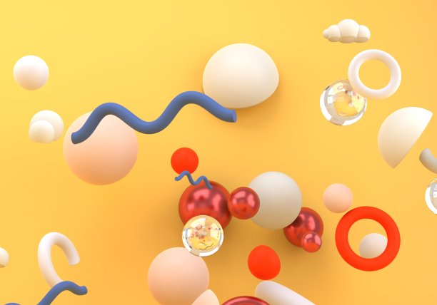 几何形状的蓝色背景，3d图片下载