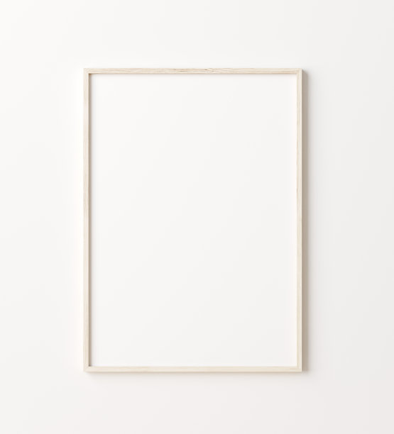 木框模型近距离挂在墙上图片下载