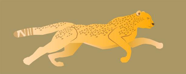 运动中的动物猎豹的抽象插图。矢量插图。图片下载