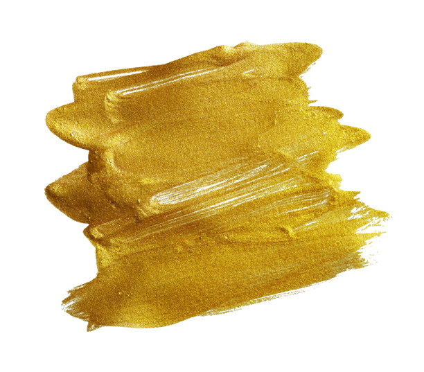 金色的笔触在白色的背景上孤立图片下载
