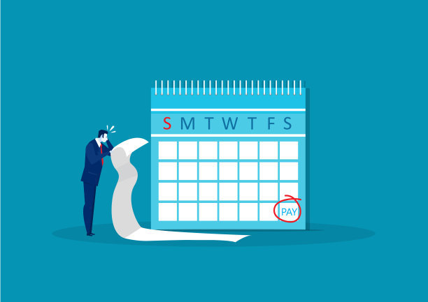 商人压力与长期票据债务支付向量图片下载