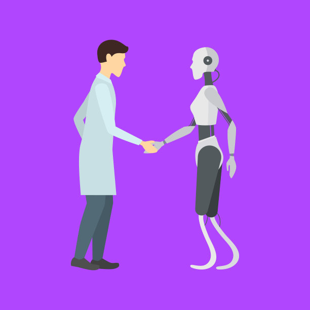 卡通色彩人物人物男性和电子人概念。向量图片下载