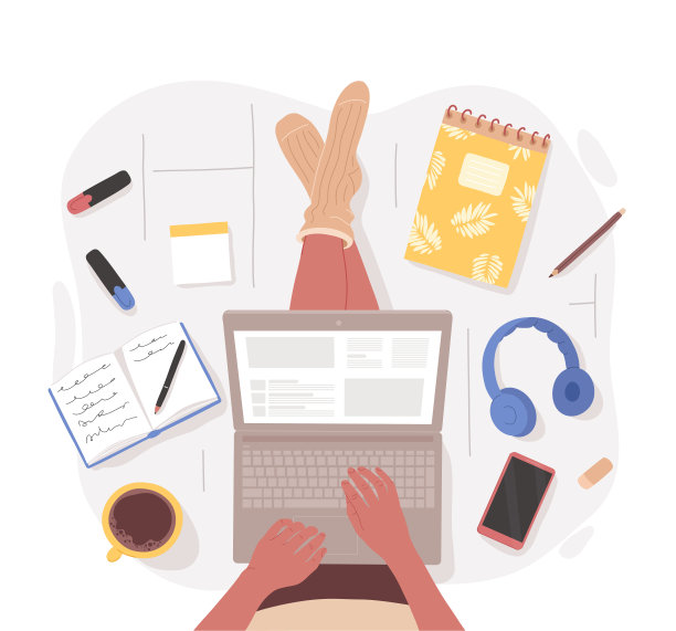 一个女人盘腿坐在地板上，拿着笔记本电脑图片下载