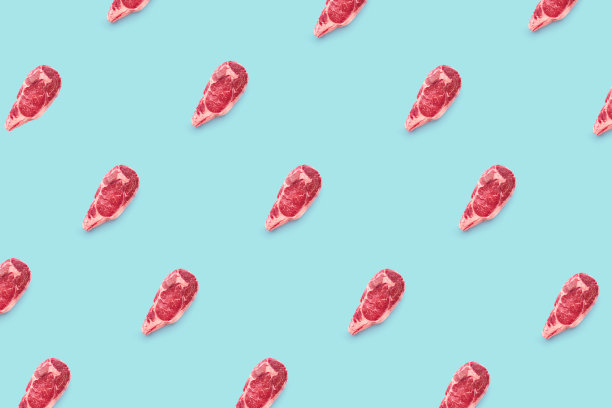 创意平躺黑安格斯上等牛排图片下载