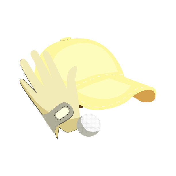 高尔夫球帽、手套和球图片下载
