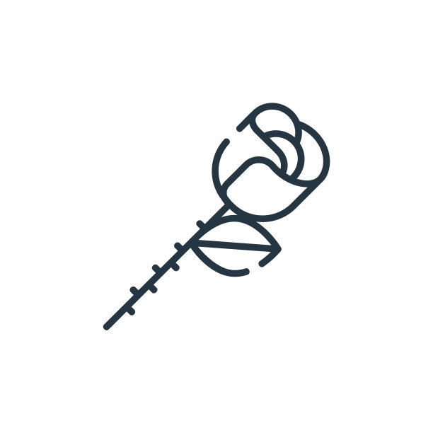 玫瑰矢量图标。玫瑰可编辑的中风。玫瑰线性符号用于网页和移动应用程序，标志，印刷媒体。细线说明。矢量孤立轮廓绘制。图片下载